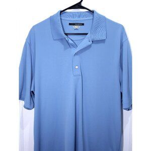 Greg Norman Light Blue Men's Polo Shirt L/G Moisture-Wicking Golf Performance We